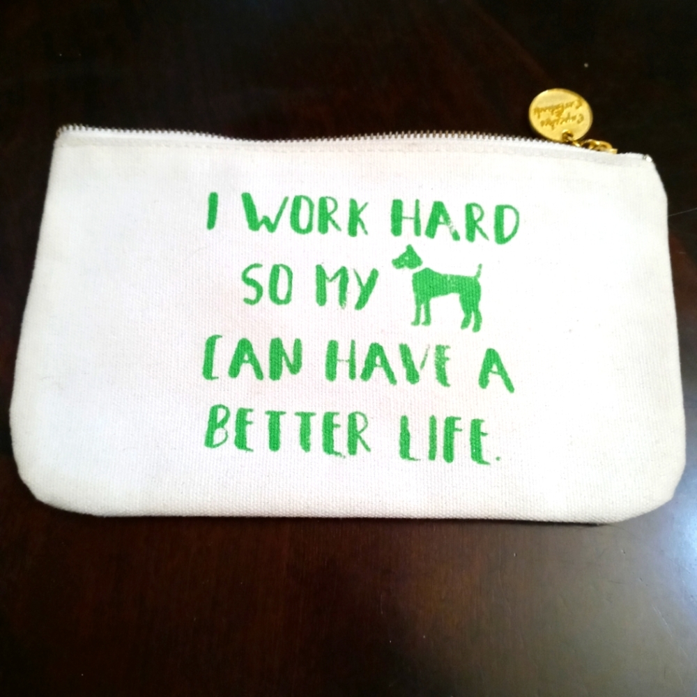Zipper top clutch makeup bag